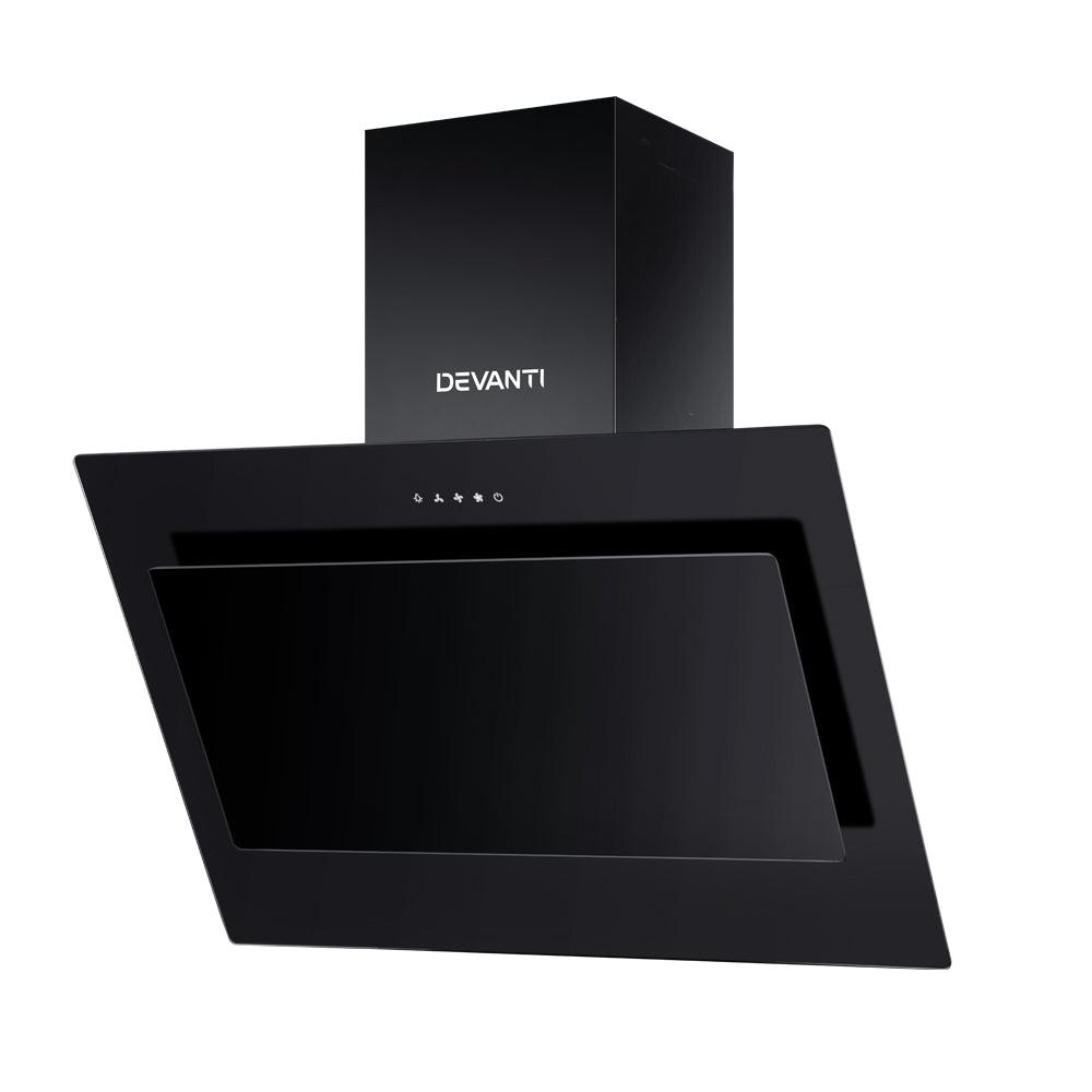 Buy Devanti 900mm Range Hood 90cm Rangehood Glass Black discounted | Products On Sale Australia