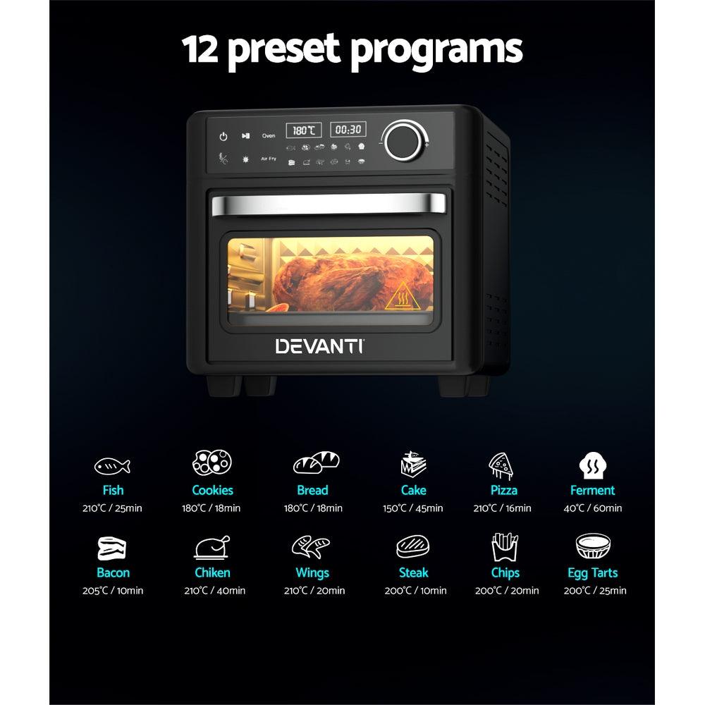 Buy Devanti Air Fryer 15L LCD Fryers Oven discounted | Products On Sale Australia