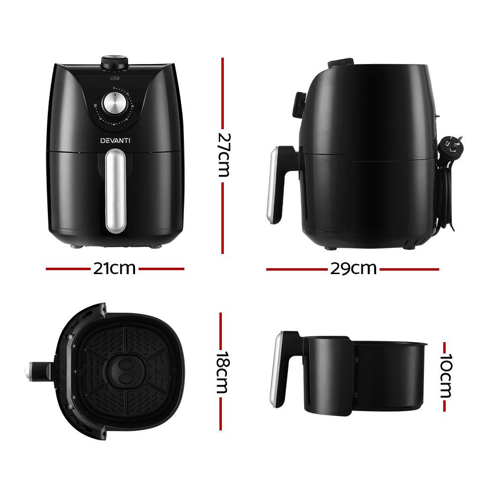 Buy Devanti Air Fryer 2.5L Knob Fryers discounted | Products On Sale Australia