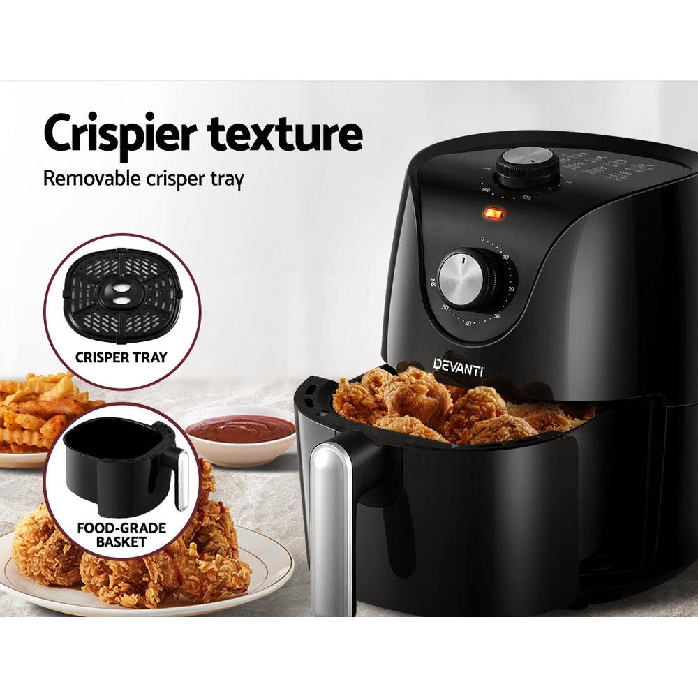 Buy Devanti Air Fryer 2.5L Knob Fryers discounted | Products On Sale Australia