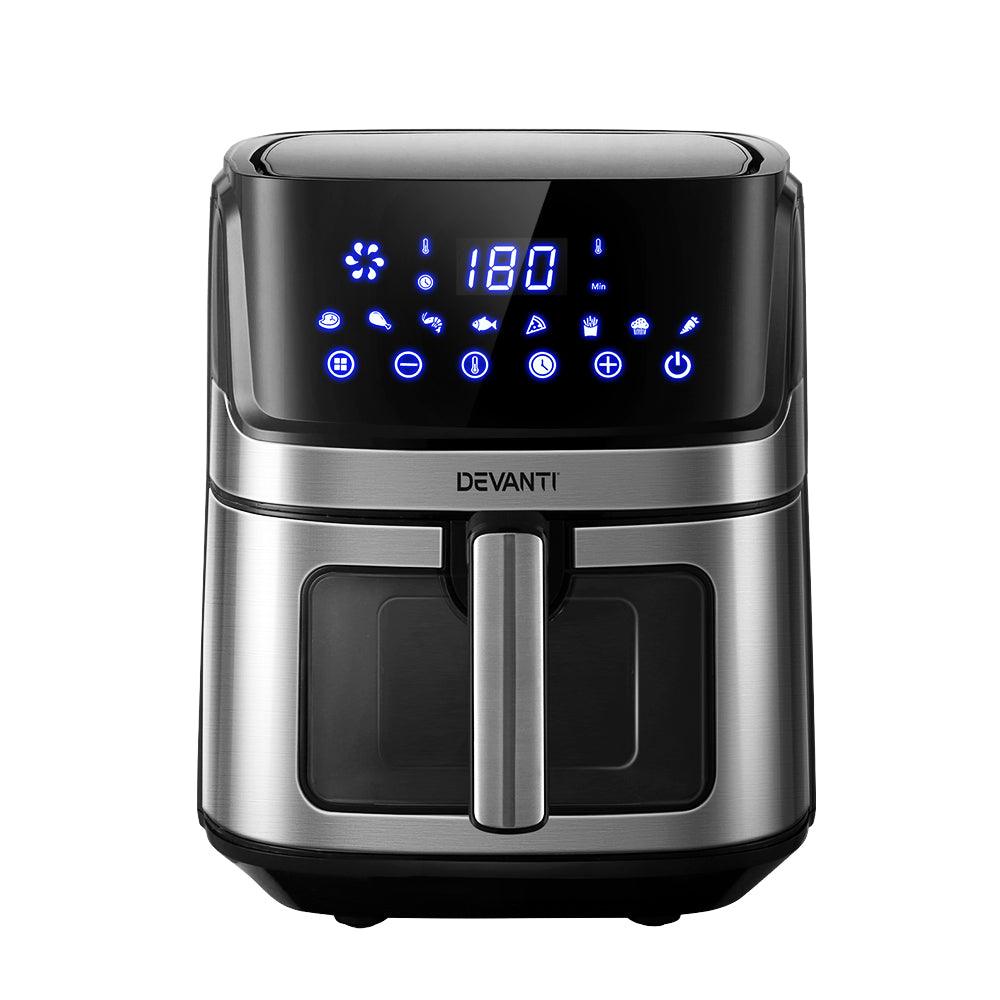 Buy Devanti Air Fryer 6.5L LCD Fryers Clear Window discounted | Products On Sale Australia