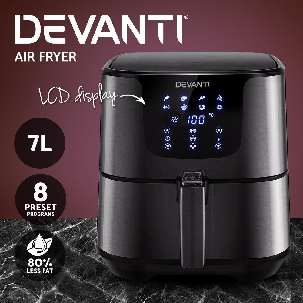 Buy Devanti Air Fryer 7L LCD Fryers Black discounted | Products On Sale Australia