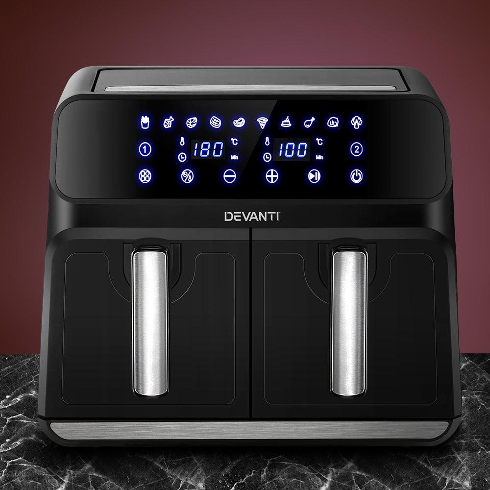 Buy Devanti Air Fryer 8L Dual Zone Fryers discounted | Products On Sale Australia