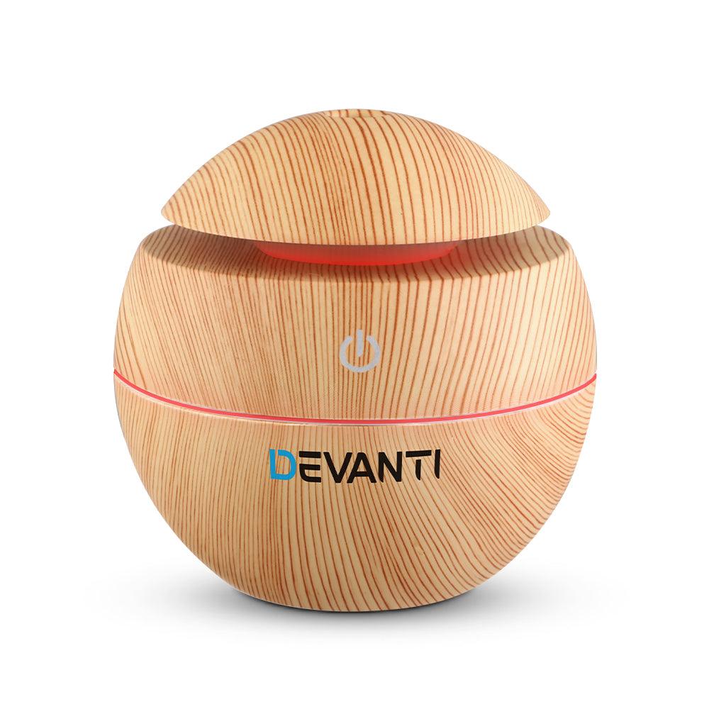 Buy Devanti Aroma Diffuser Aromatherapy Light Wood 130ml discounted | Products On Sale Australia