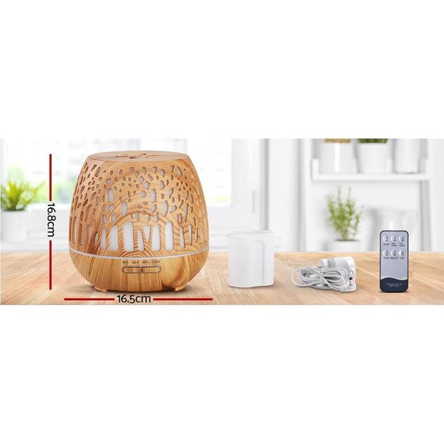 Buy Devanti Aroma Diffuser Aromatherapy Wood Grain 400ml discounted | Products On Sale Australia