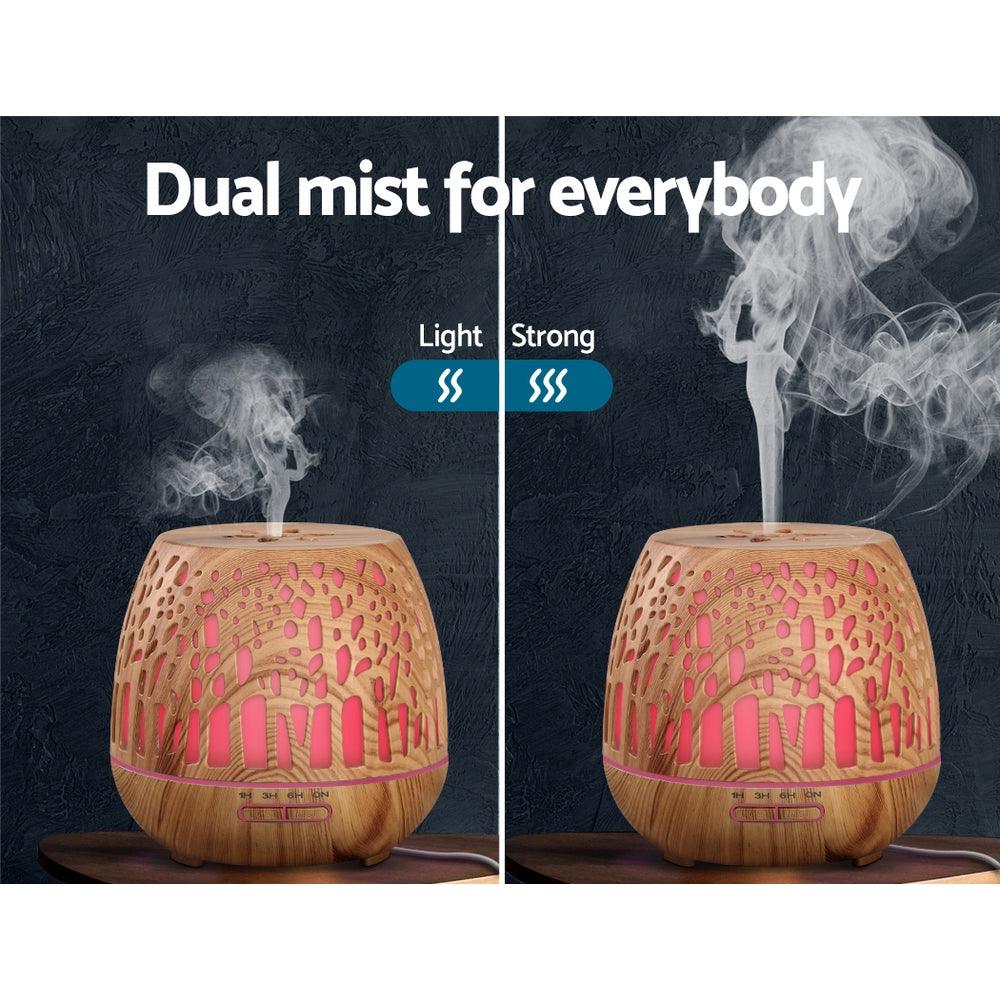 Buy Devanti Aroma Diffuser Aromatherapy Wood Grain 400ml discounted | Products On Sale Australia