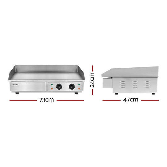 Buy Devanti Commercial Electric Griddle 73cm BBQ Grill Plate 4400W discounted | Products On Sale Australia