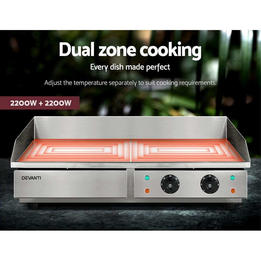 Buy Devanti Commercial Electric Griddle 73cm BBQ Grill Plate 4400W discounted | Products On Sale Australia