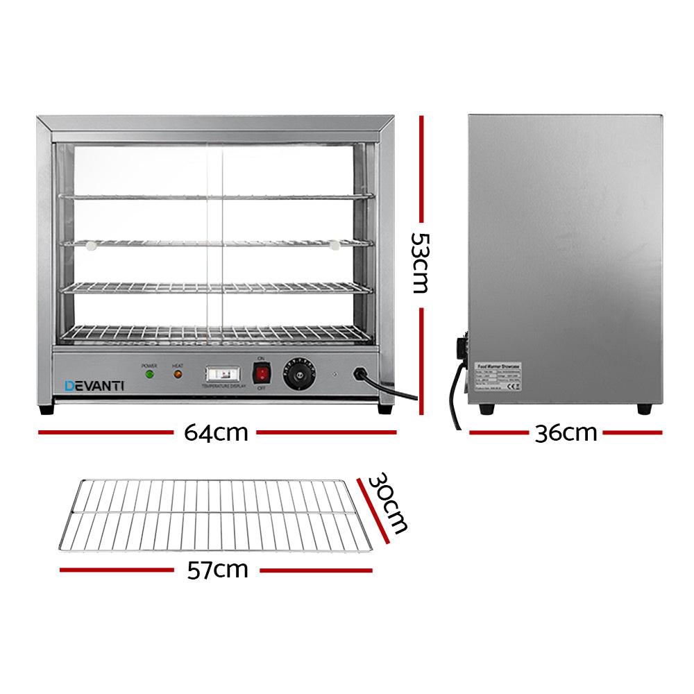 Buy Devanti Commercial Food Warmer Hot Display Showcase Cabinet 64cm discounted | Products On Sale Australia