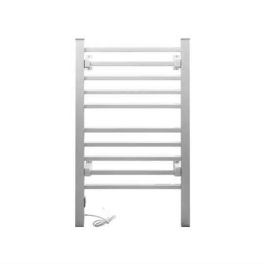 Buy Devanti Electric Heated Towel Rail Rack 10 Bars Freestanding Clothes Dry Warmer discounted | Products On Sale Australia
