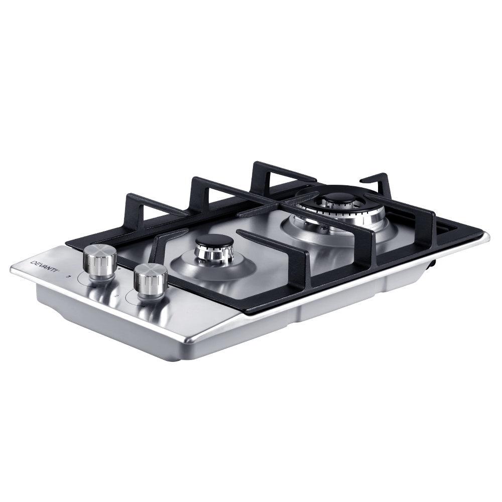 Buy Devanti Gas Cooktop 30cm 2 Burner Silvir discounted | Products On Sale Australia