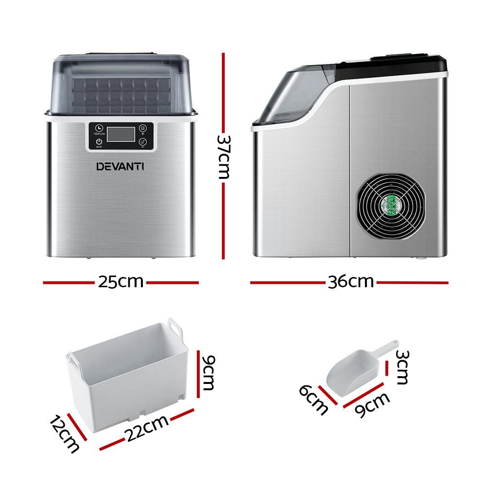 Buy Devanti Ice Maker Machine Commercial Portable Ice Cube Tray Countertop 3.2L discounted | Products On Sale Australia