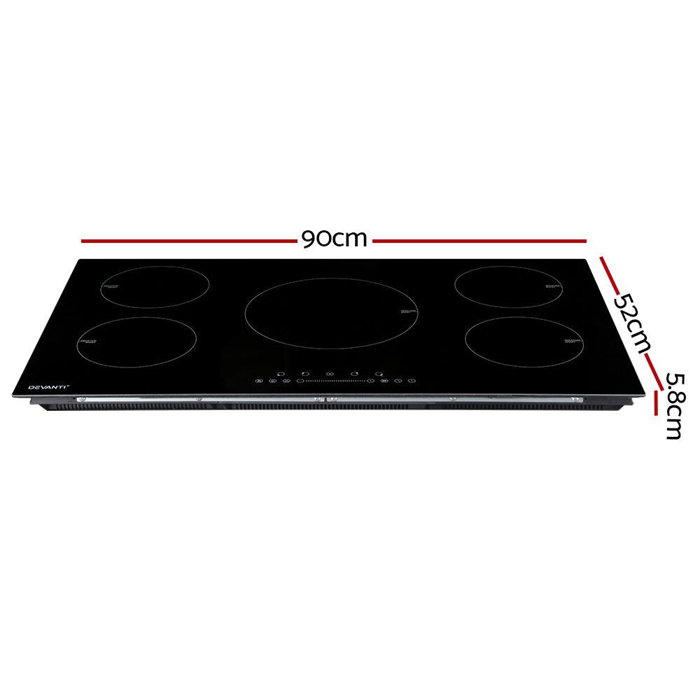 Buy Devanti Induction Cooktop 90cm Electric Cooker discounted | Products On Sale Australia