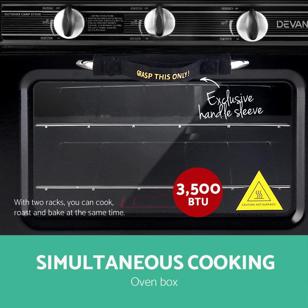 Buy Devanti Portable Gas Oven LPG Black discounted | Products On Sale Australia