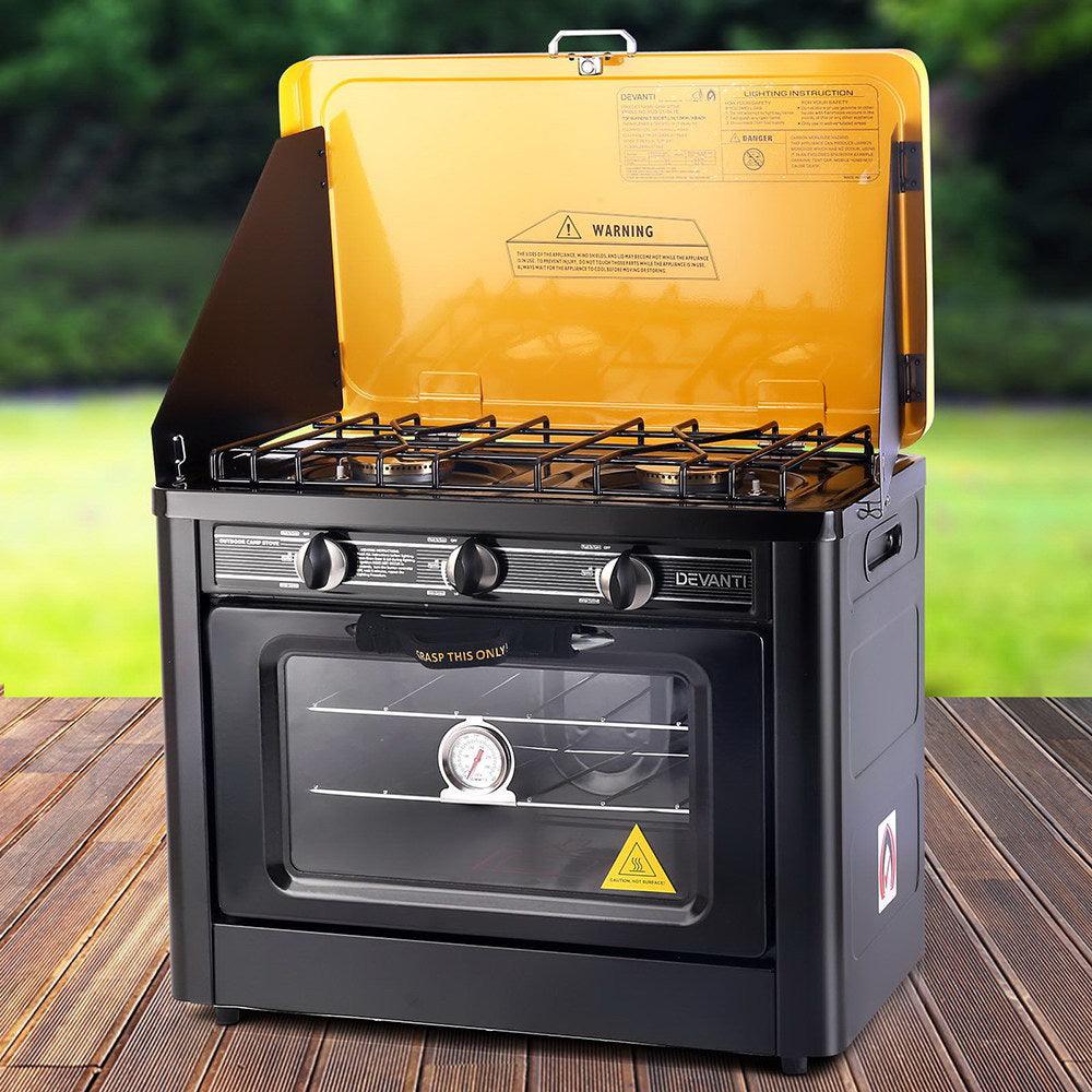 Buy Devanti Portable Gas Oven LPG Black discounted | Products On Sale Australia