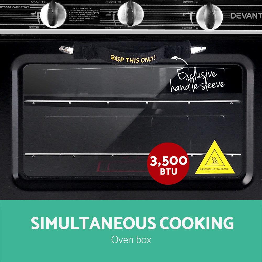 Buy Devanti Portable Gas Oven LPG Silver discounted | Products On Sale Australia