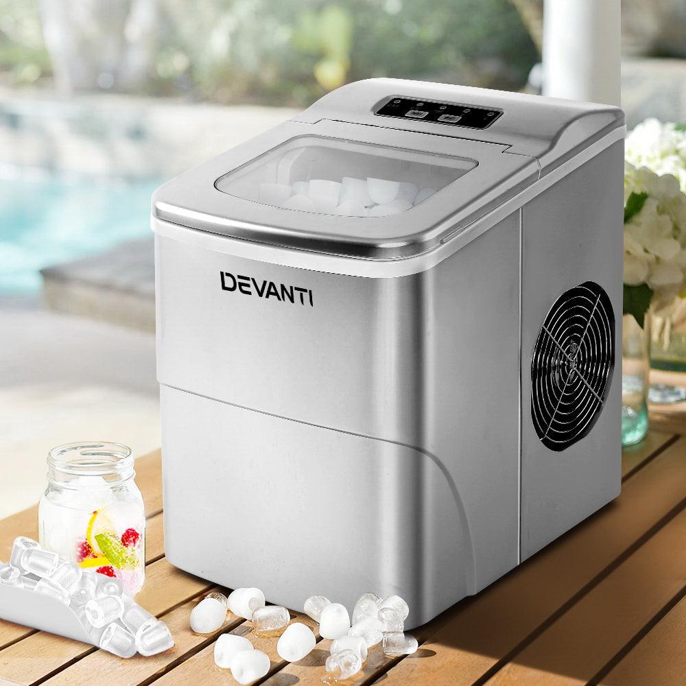 Buy Devanti Portable Ice Cube Maker - Silver discounted | Products On Sale Australia