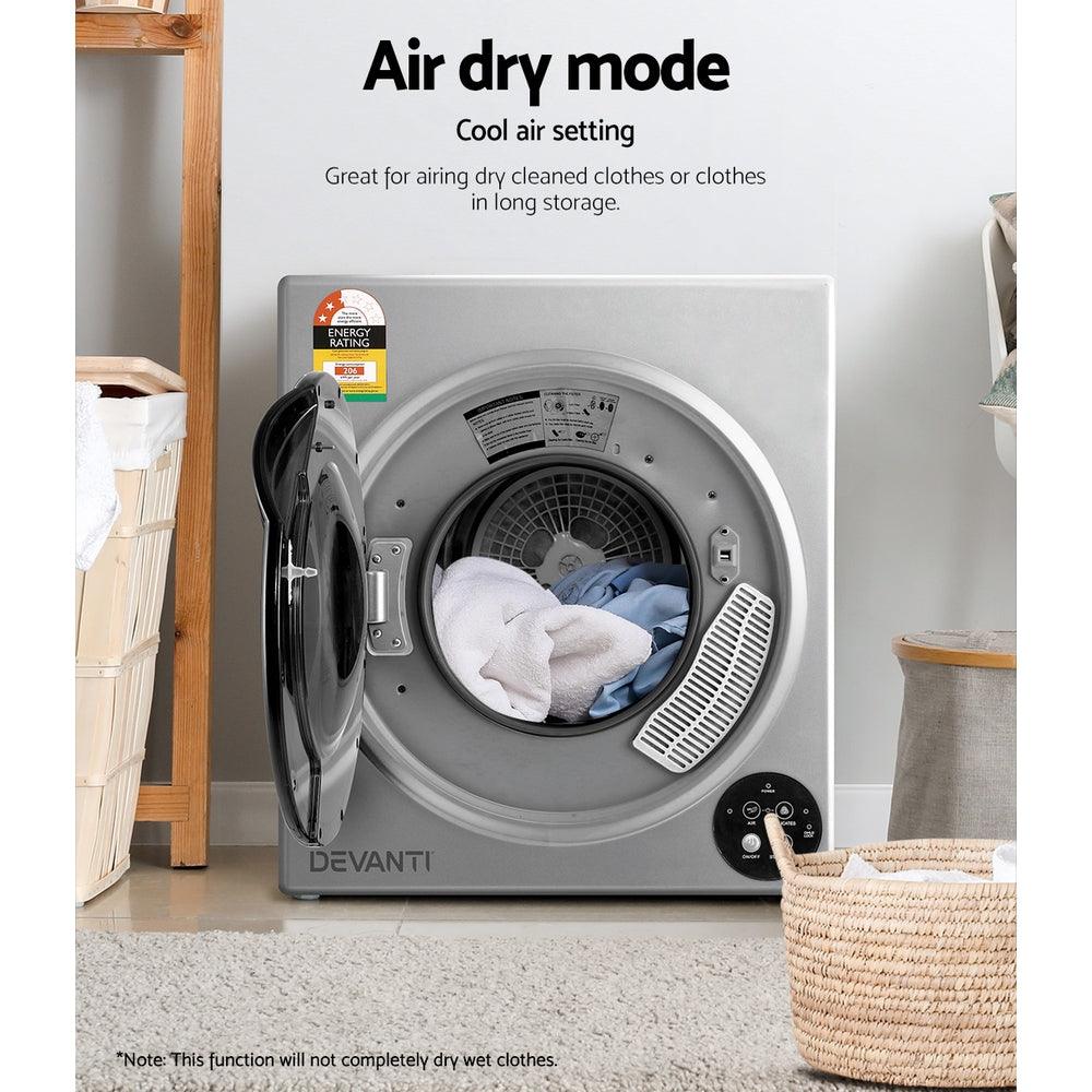 Buy Devanti Tumble Dryer 5kg Fully Auto Silver discounted | Products On Sale Australia