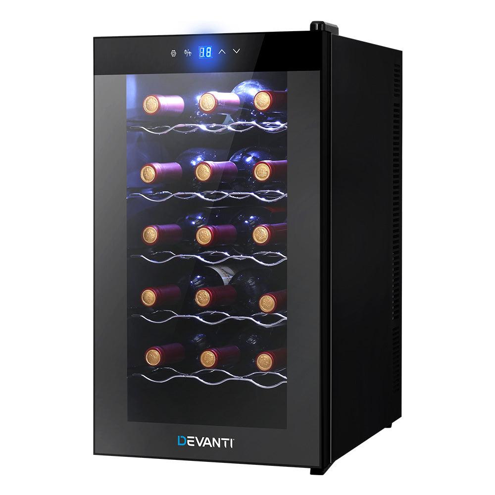 Buy Devanti Wine Cooler Fridge 18 Bottles discounted | Products On Sale Australia