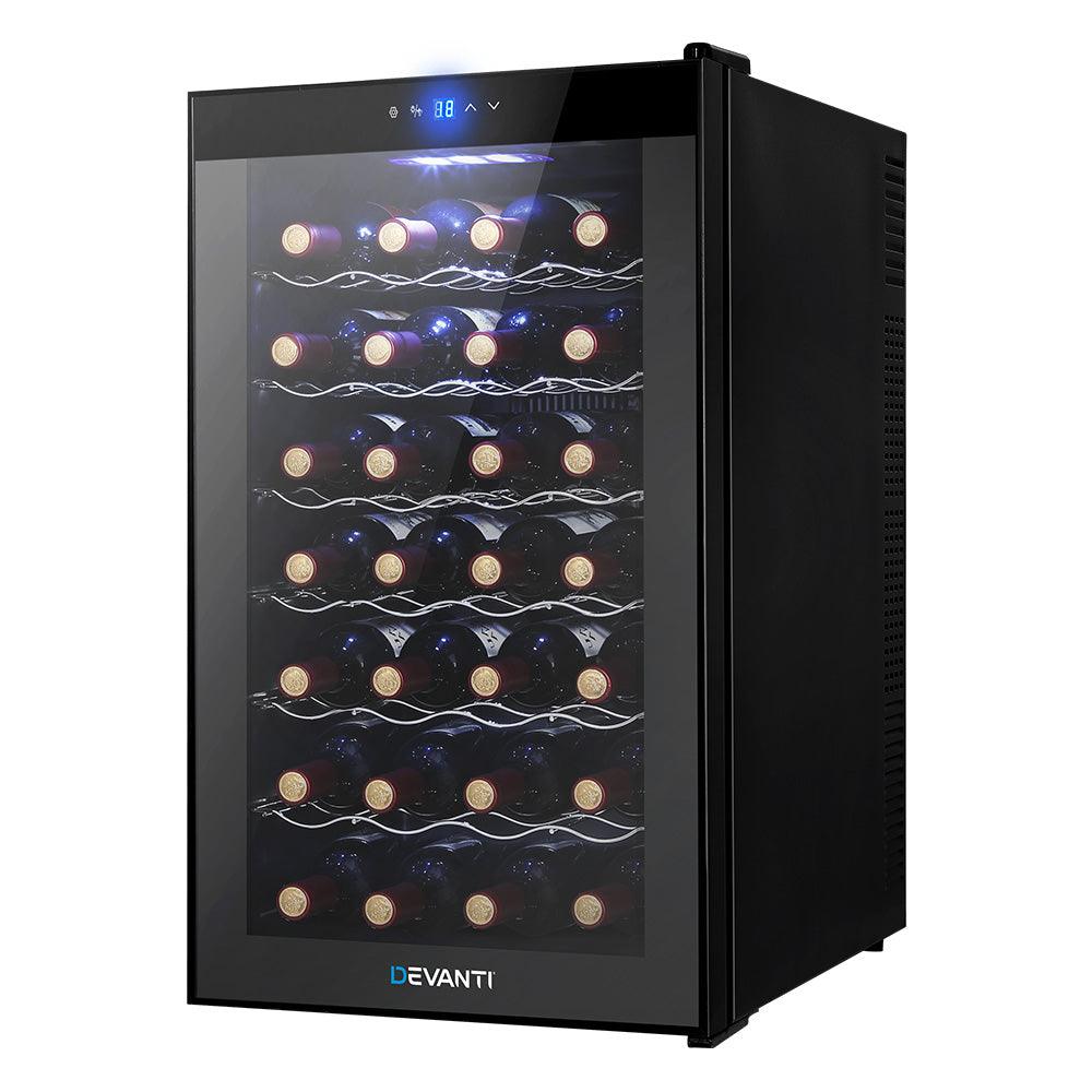 Buy Devanti Wine Cooler Fridge 28 Bottles discounted | Products On Sale Australia