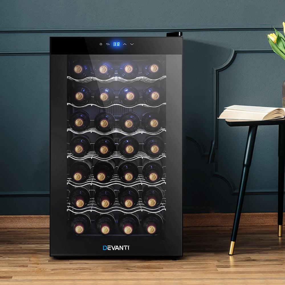 Buy Devanti Wine Cooler Fridge 28 Bottles discounted | Products On Sale Australia