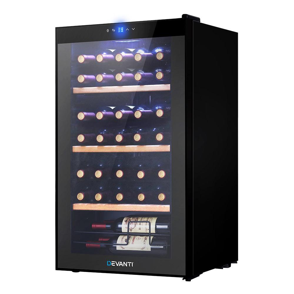 Buy Devanti Wine Cooler Fridge 34 Bottles discounted | Products On Sale Australia