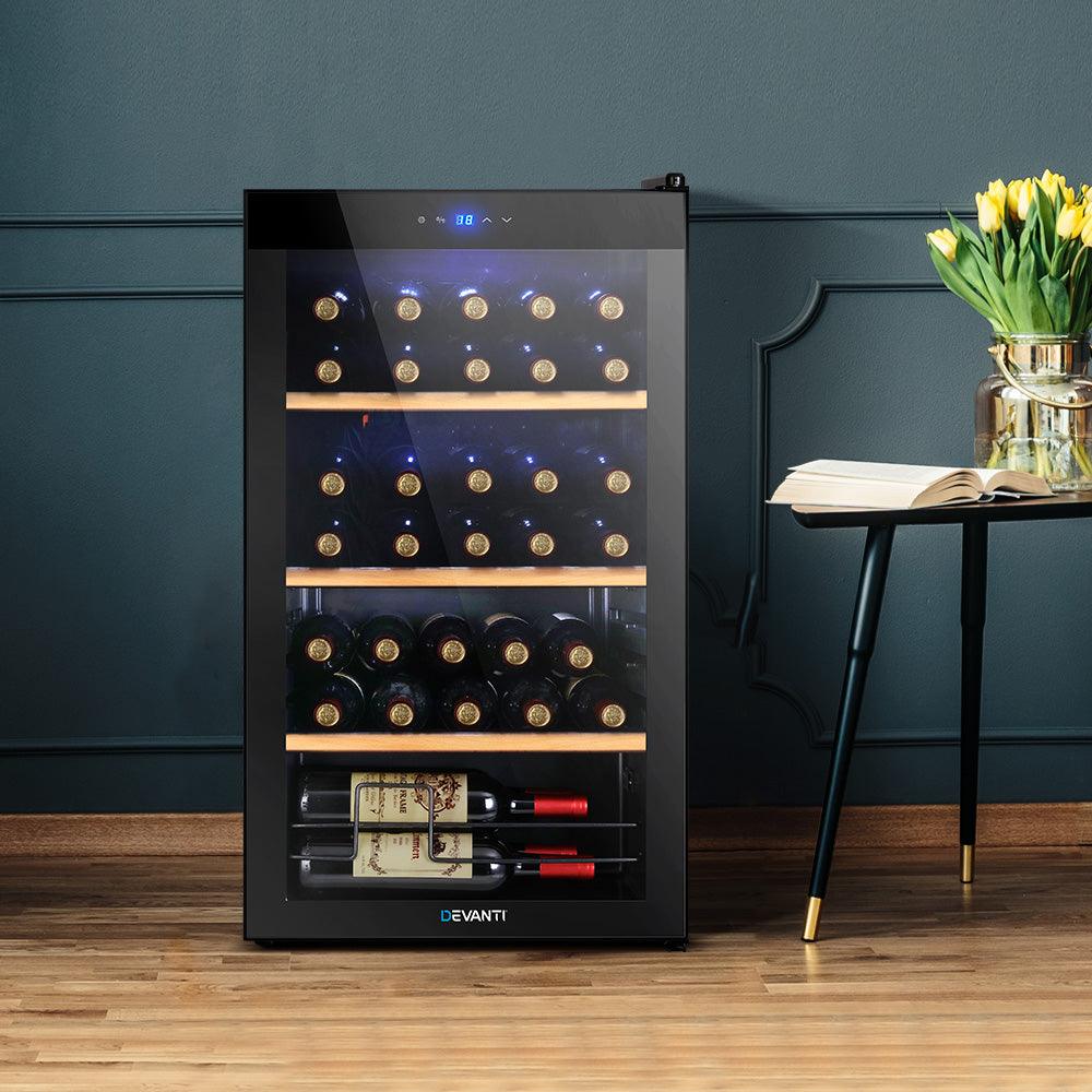 Buy Devanti Wine Cooler Fridge 34 Bottles discounted | Products On Sale Australia