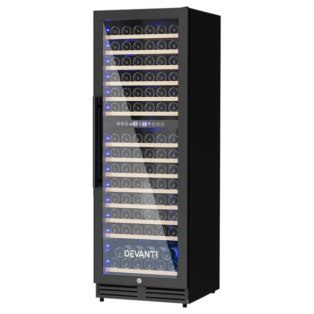 Buy Devanti Wine Cooler Fridge Dual Zone 154 Bottles discounted | Products On Sale Australia