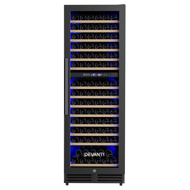 Buy Devanti Wine Cooler Fridge Dual Zone 154 Bottles discounted | Products On Sale Australia