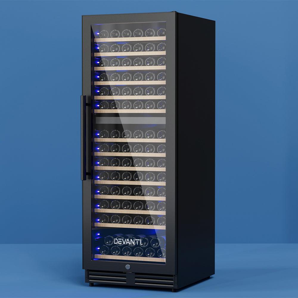 Buy Devanti Wine Cooler Fridge Dual Zone 154 Bottles discounted | Products On Sale Australia