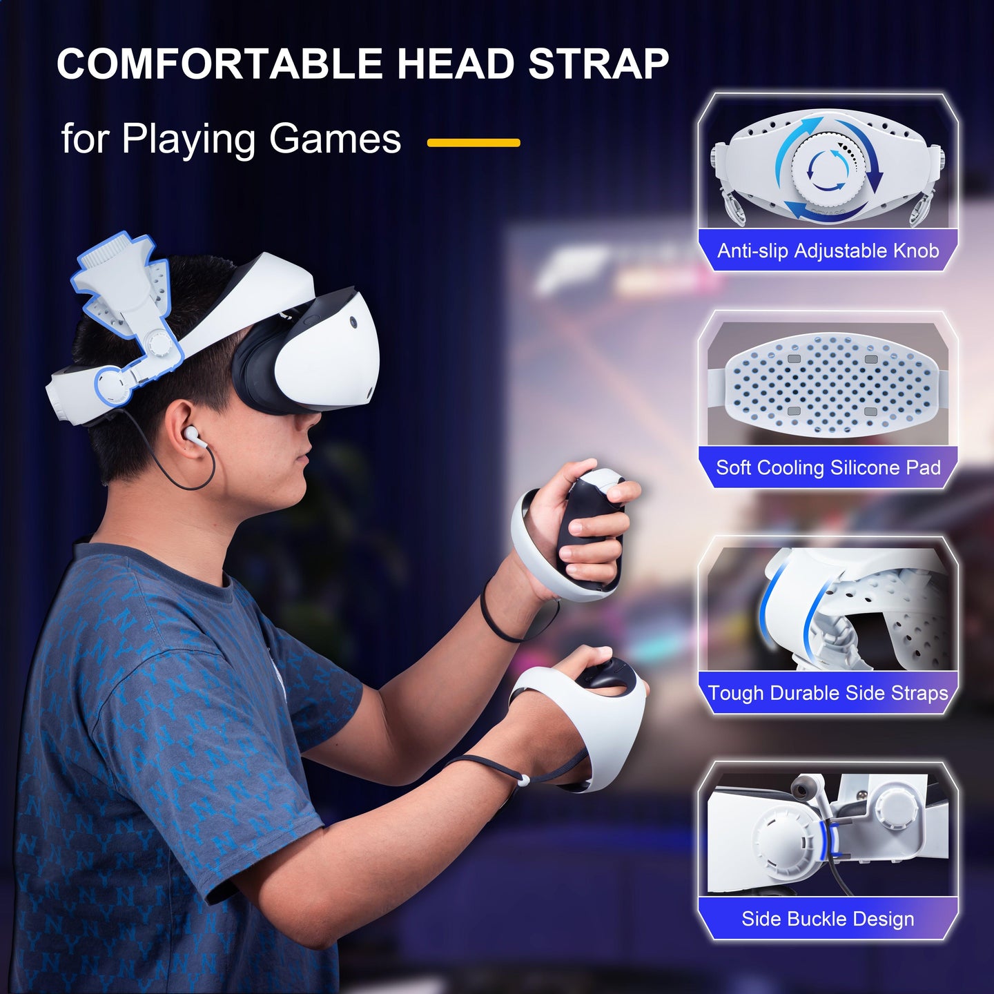 Buy DEVASO Adjustable Head Strap for Playstation VR2, Reduced Pressure Lightweight discounted | Products On Sale Australia