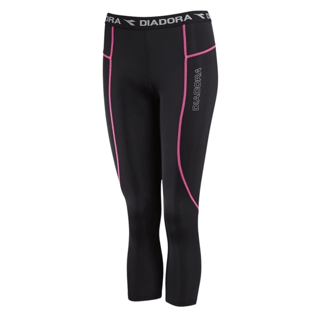 Diadora Ladies Compression Sports 3/4 Tights Gym Yoga - Black/Pink - 8 Products On Sale Australia | Sports & Fitness > Exercise, Gym and Fitness Category
