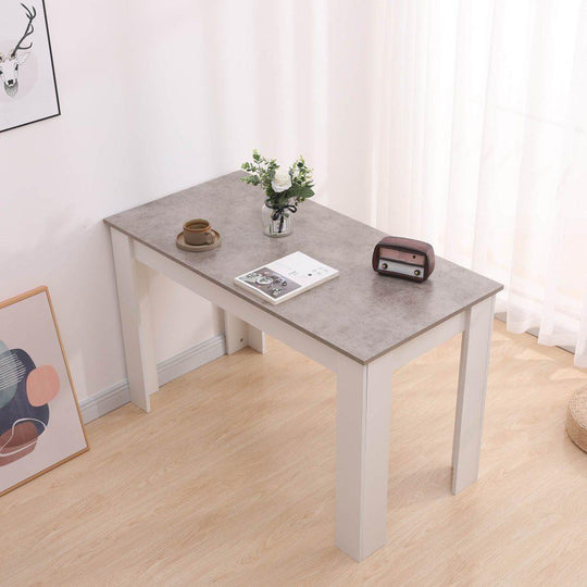 Buy Dining Table Rectangular Wooden 120M-Grey&amp;White discounted | Products On Sale Australia