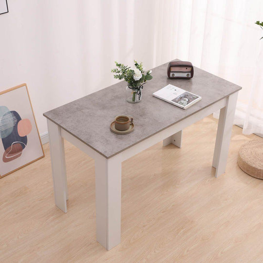 Buy Dining Table Rectangular Wooden 120M-Grey&amp;White discounted | Products On Sale Australia