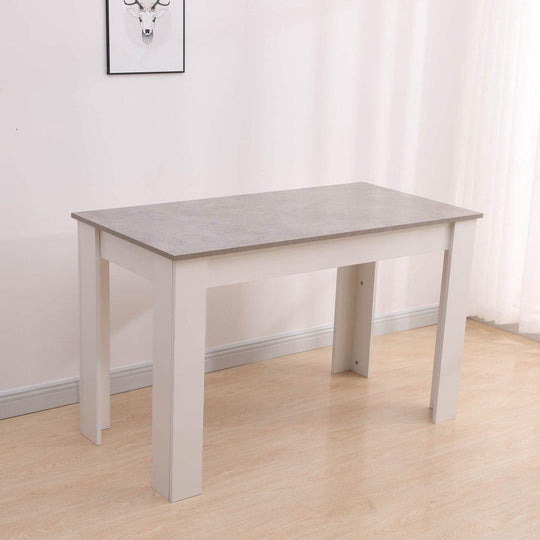 Buy Dining Table Rectangular Wooden 120M-Grey&amp;White discounted | Products On Sale Australia