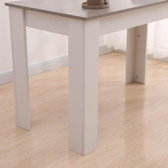 Buy Dining Table Rectangular Wooden 120M-Grey&amp;White discounted | Products On Sale Australia