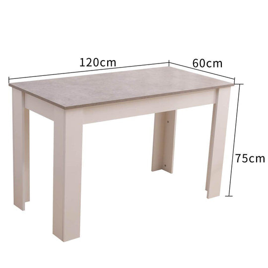 Buy Dining Table Rectangular Wooden 120M-Grey&amp;White discounted | Products On Sale Australia