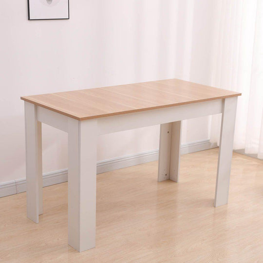 Buy Dining Table Rectangular Wooden 120M-Wood&amp;White discounted | Products On Sale Australia