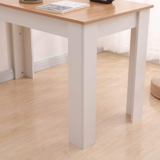 Buy Dining Table Rectangular Wooden 120M-Wood&amp;White discounted | Products On Sale Australia