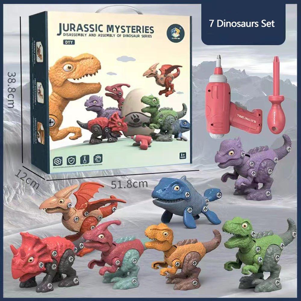 Buy Disassemble Blocks Jurassic Dinosaurs Building Blocks Toys Battery Drill Tyrannosaurus Rex Wyvern Velociraptor Stegosaurus 7 discounted | Products On Sale Australia