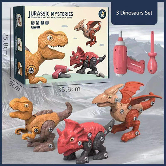 Buy Disassemble Blocks Jurassic Dinosaurs Building Blocks Toys Battery Drill Tyrannosaurus Rex Wyvern Velociraptor Stegosaurus 7 discounted | Products On Sale Australia