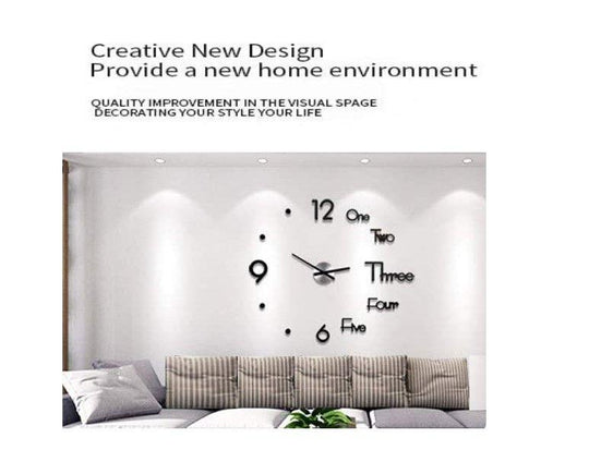 Buy DIY Wall Clock Modern Frameless Large 3D Wall Watch Giant Roman Numerals for Home Living Room and Bedroom (Small) discounted | Products On Sale Australia