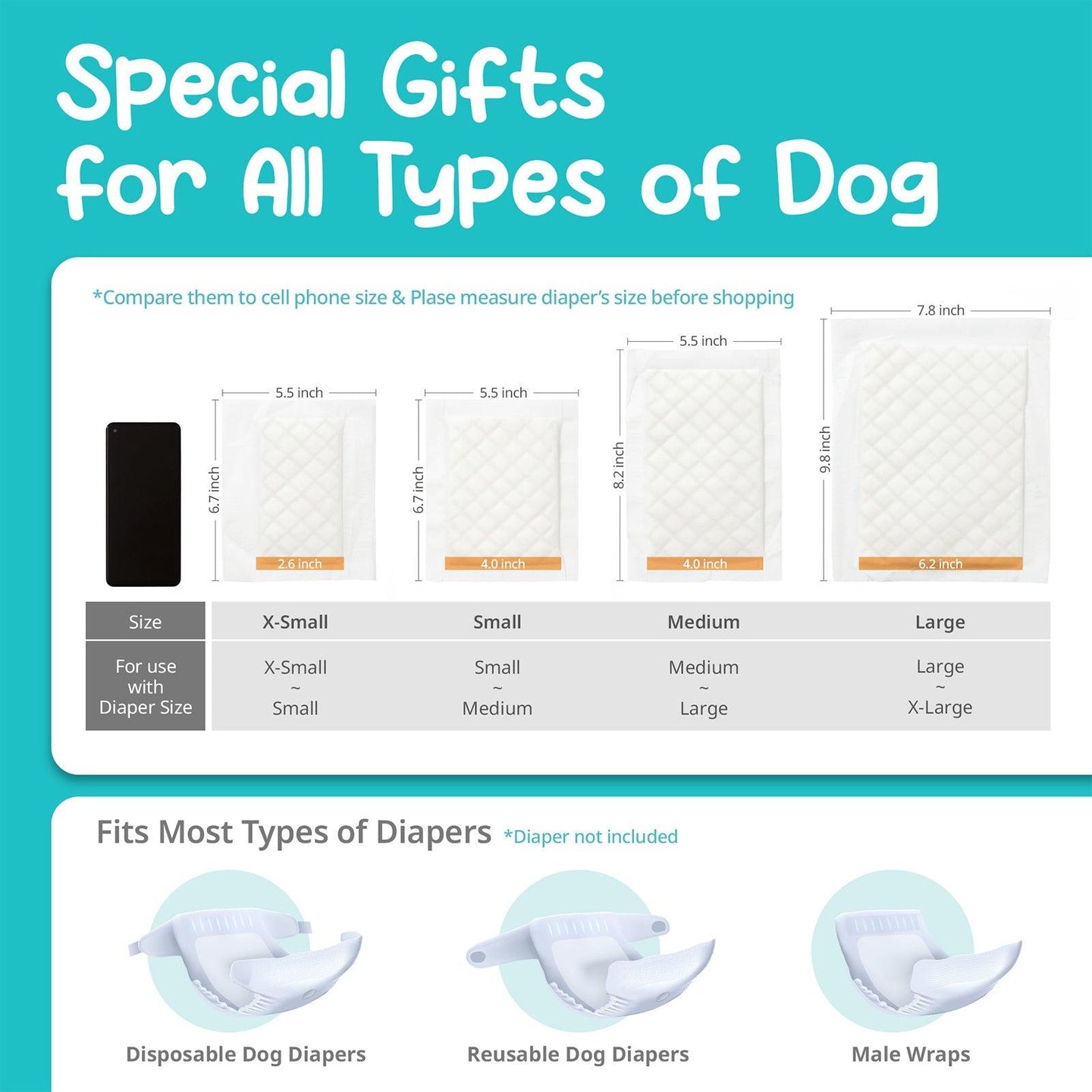 Buy Dog Wrap Resuable Male S + 10X Diaper Booster Pads Disposable S discounted | Products On Sale Australia