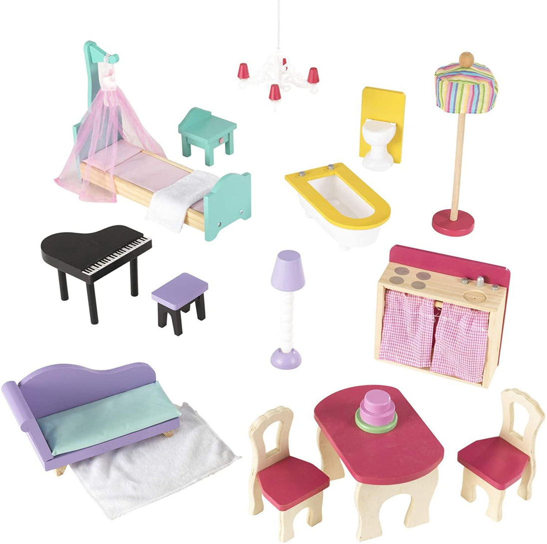 Buy Dollhouse with Furniture for kids 120 x 88 x 40 cm (Model 3) discounted | Products On Sale Australia