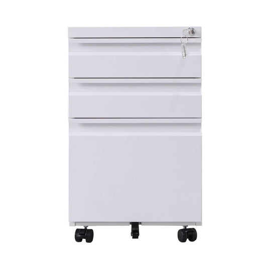 Buy EKKIO 3 Drawer Mobile File Cabinet with Lock (White) discounted | Products On Sale Australia