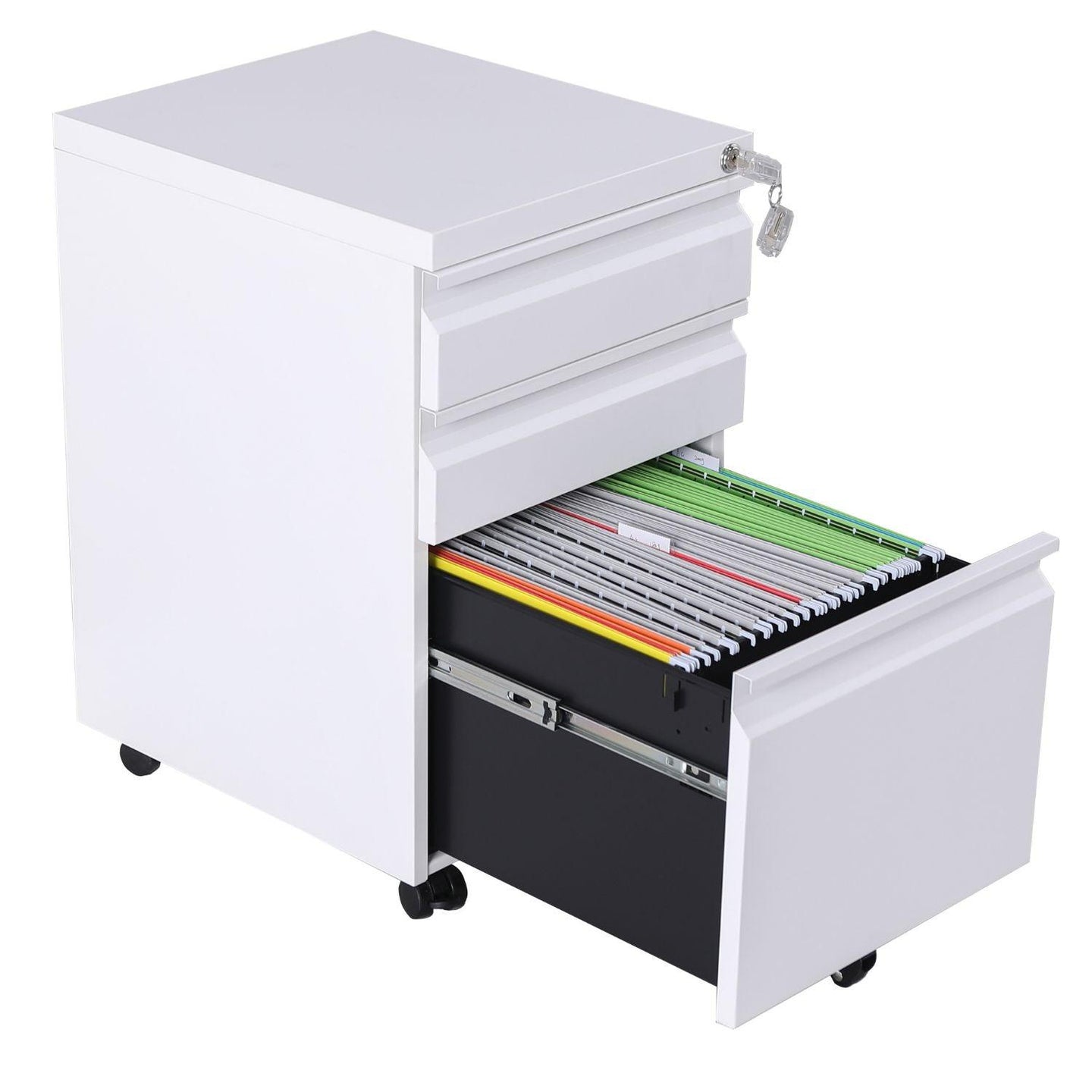 Buy EKKIO 3 Drawer Mobile File Cabinet with Lock (White) discounted | Products On Sale Australia