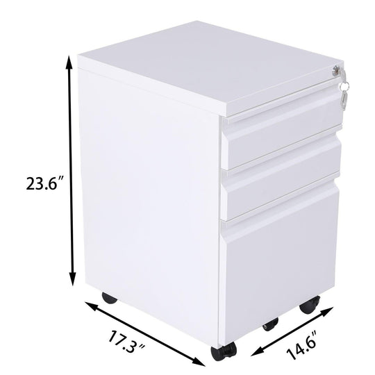 Buy EKKIO 3 Drawer Mobile File Cabinet with Lock (White) discounted | Products On Sale Australia