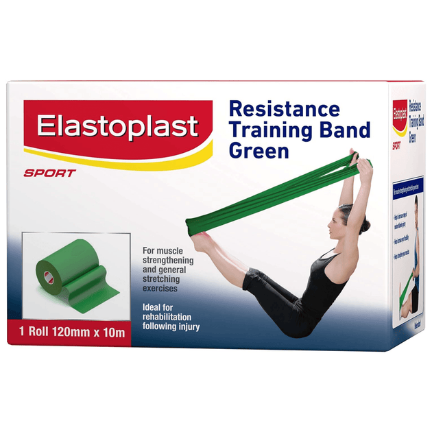 Elastoplast Resistance Band Training Green Sport Home Workout 120mm X 10m Products On Sale Australia | Sports & Fitness > Fitness Accessories Category