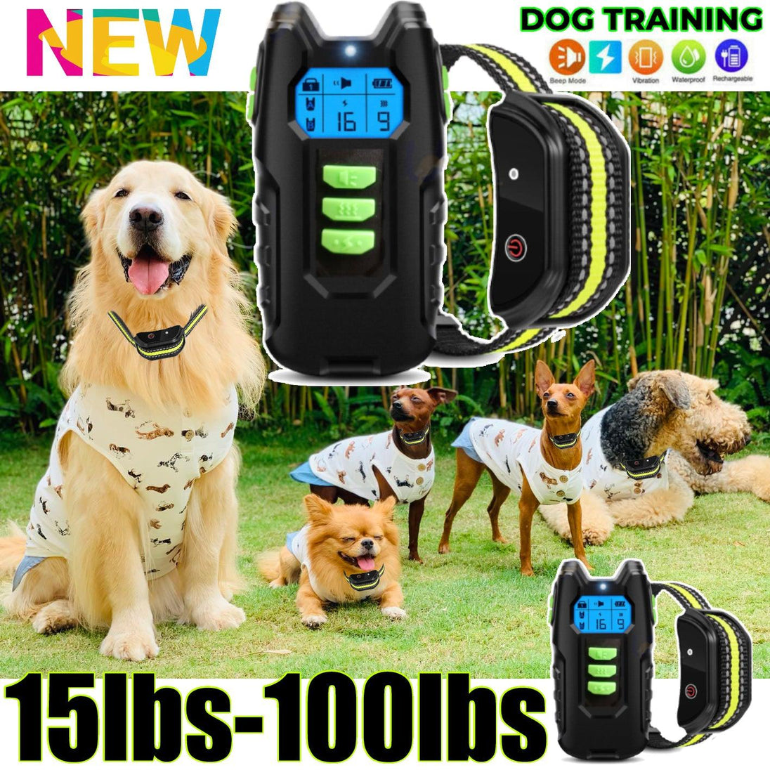 Buy Electric Pet Dog Training Anti Bark Collar Sound Vibrate Auto Rechargeable NEW discounted | Products On Sale Australia