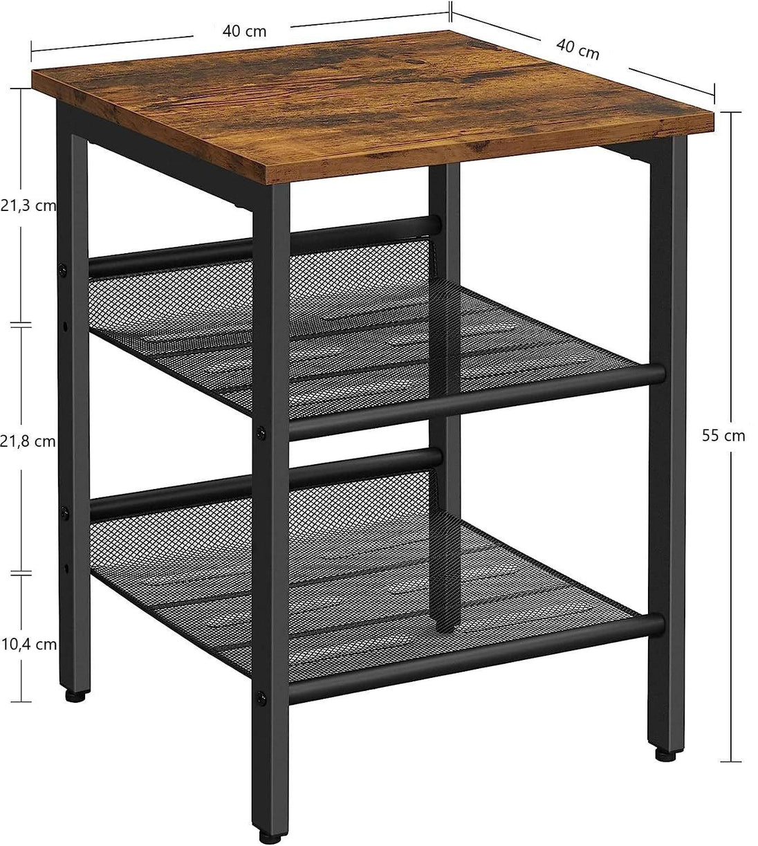 Buy End Table Industrial Side Table Mesh Shelves discounted | Products On Sale Australia